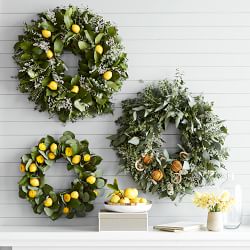 Lemon & Eucalyptus Live Wreath, 20"