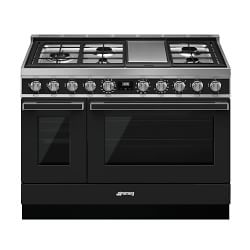 SMEG Portofino Dual-Fuel Range, Anthracite, 48"