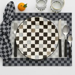 MacKenzie-Childs Stoneware Check Dinner Plate