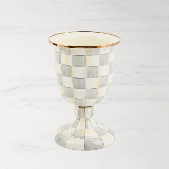 MacKenzie-Childs Sterling Check Pedestal Vase