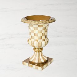 MacKenzie-Childs MacKenzie-Childs Mocha Check Pedestal Urn