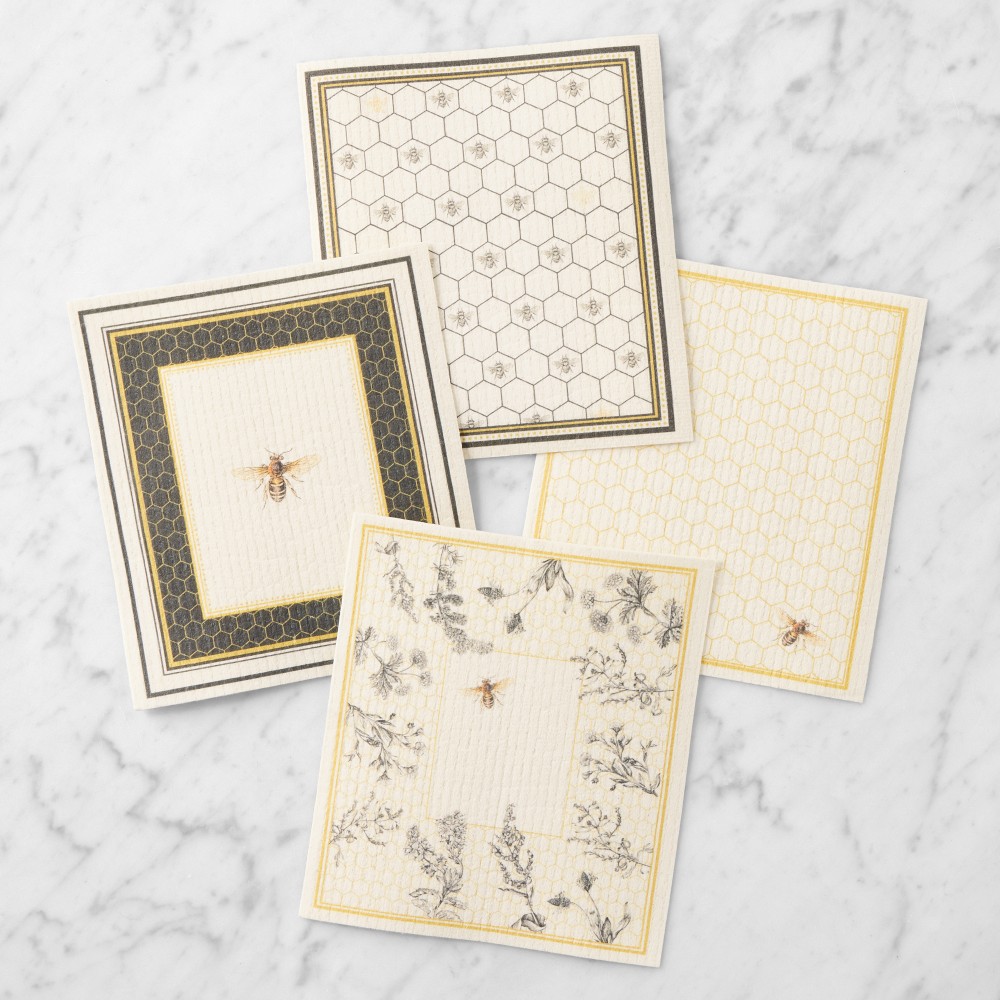 Honeycomb Reusable Cleaning Super Cloths, Set of 4