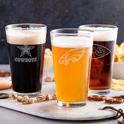 NFL Pint Glasses, Set of 4
