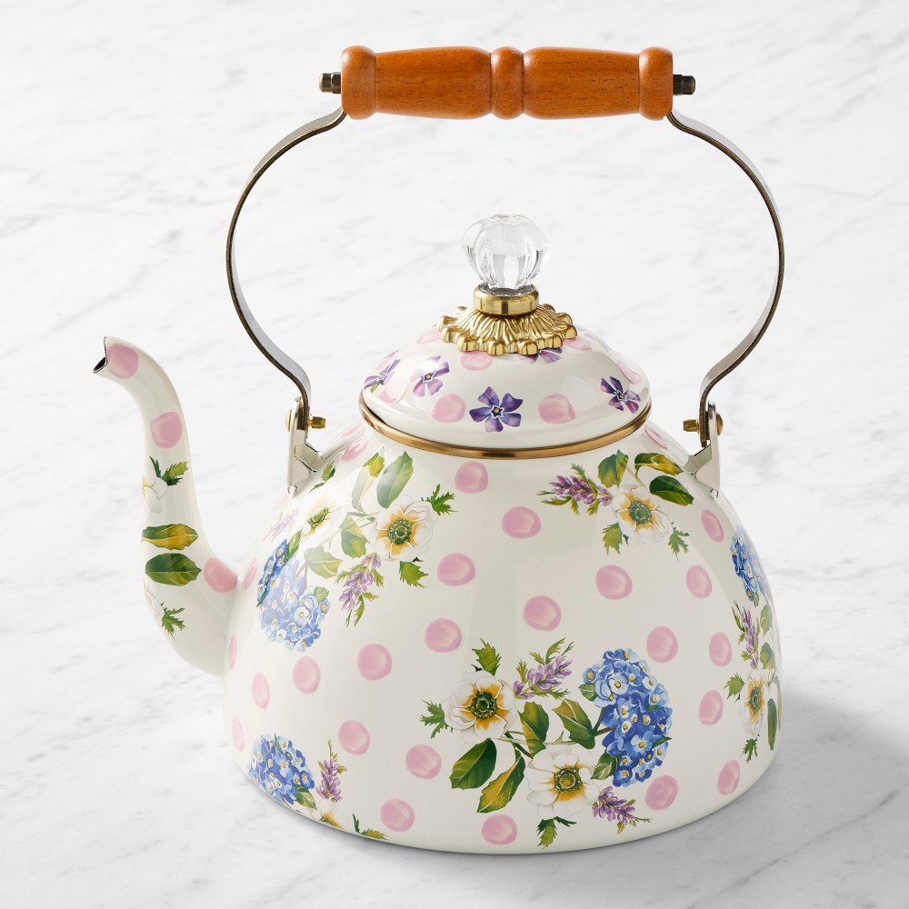 MacKenzie-Childs Wildflowers Tea Kettle - Pink, 3-Qt.
