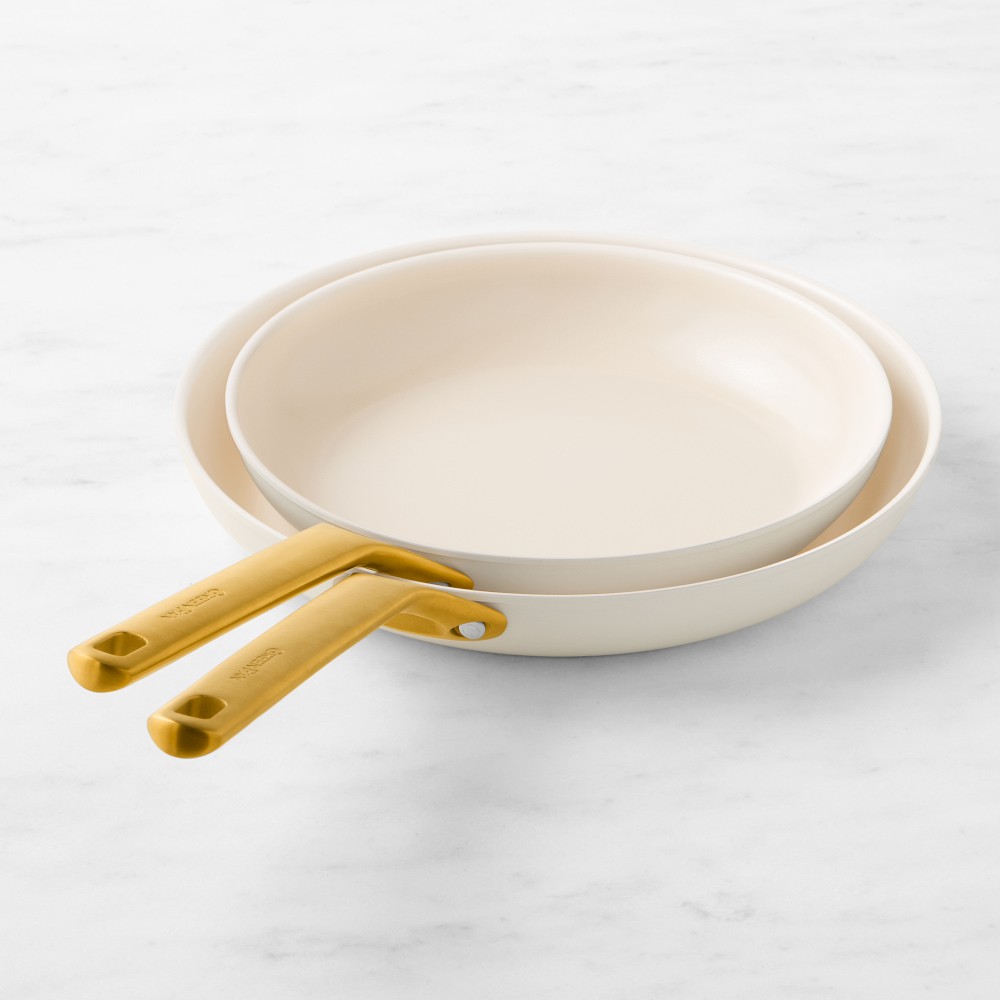 GreenPan™ Reserve Pro Ceramic Nonstick Fry Pan, Set of 2 - 10" & 12", Cream