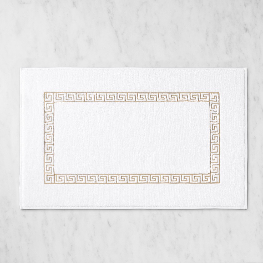 Chambers® Greek Key Bath Mat - 20" X 32", White/Sand