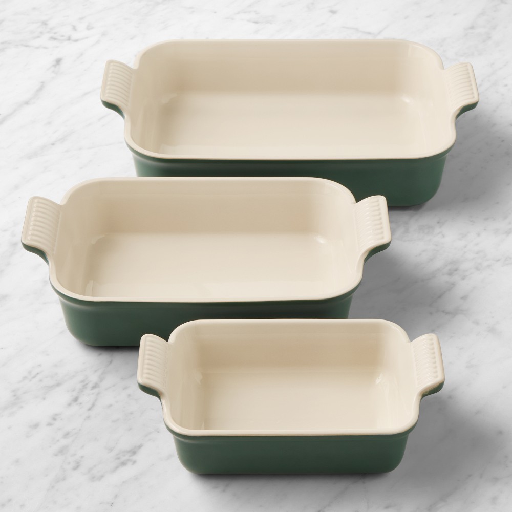 Le Creuset Heritage Open Rectangular Dishes, Set of 3 - Set of 3, Foret