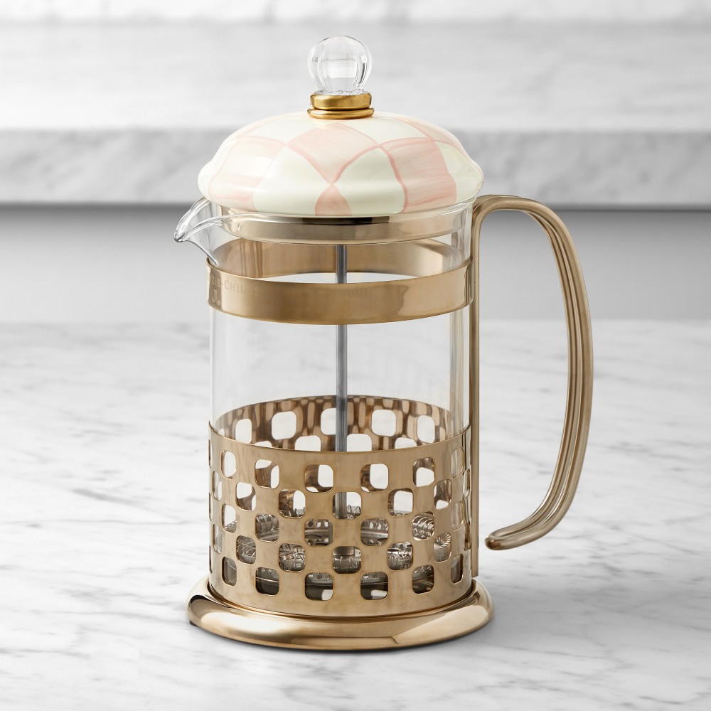 MacKenzie-Childs Rosy Check French Press - Rosy Check