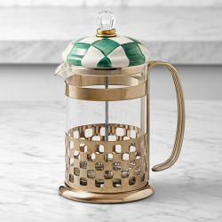 MacKenzie-Childs French Press, Emerald Check