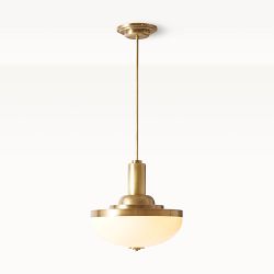 Rowan Dome Pendant, Antique Brass
