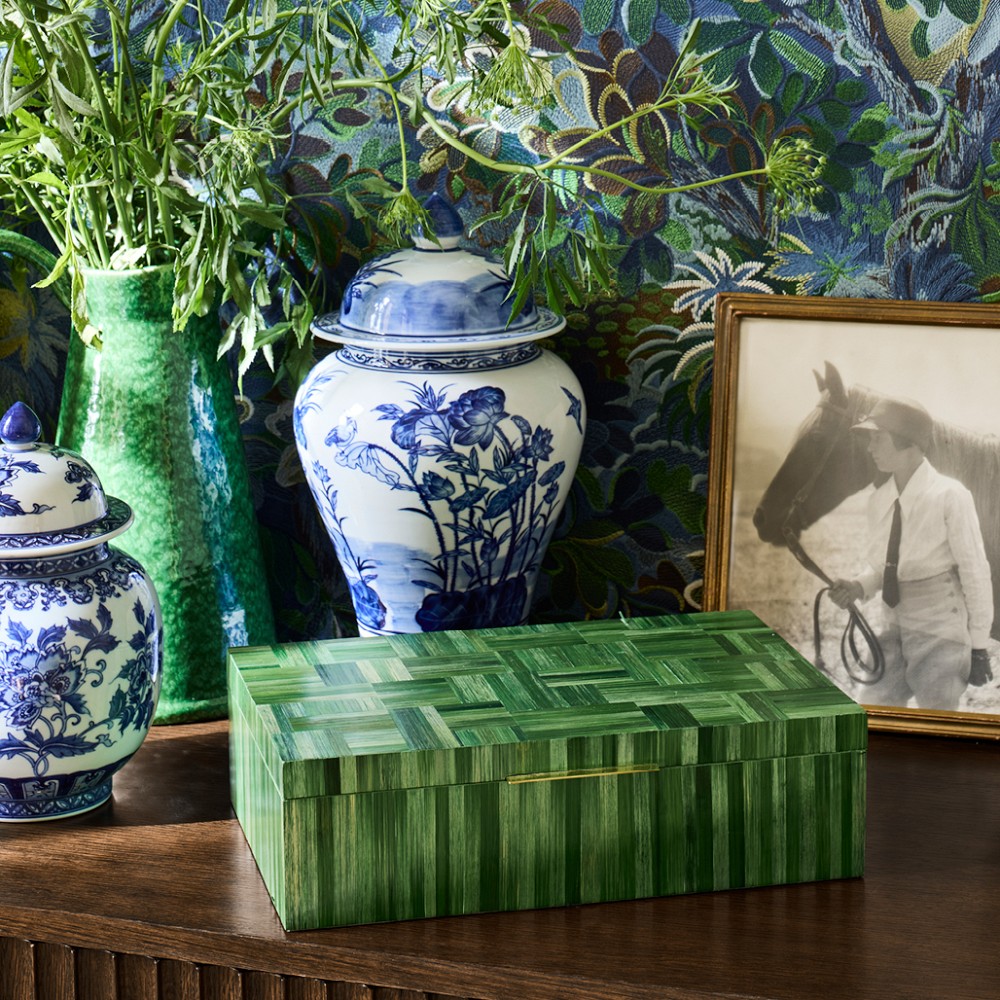 Mia Straw Marquetry Box