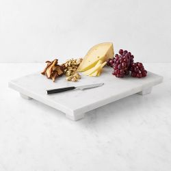 Large Marble Pedestal with Cheese Knives Set of 3