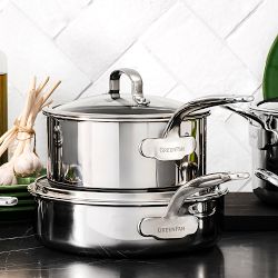 GreenPan™ Premiere Max Hybrid Stainless-Steel Ceramic Nonstick  11-Piece Cookware Set