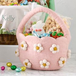 West Elm x Williams Sonoma Pink Daisy Easter Basket