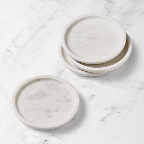 White Marble Coasters, Set of 4
