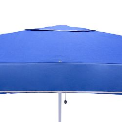 8.5' Square Centre Post Straight Valance Performance Umbrella with Contrast Binding, Wood Finish