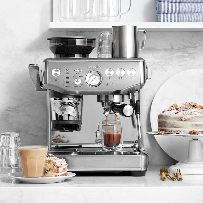Breville Barista Express Impress Espresso Machine in Brushed