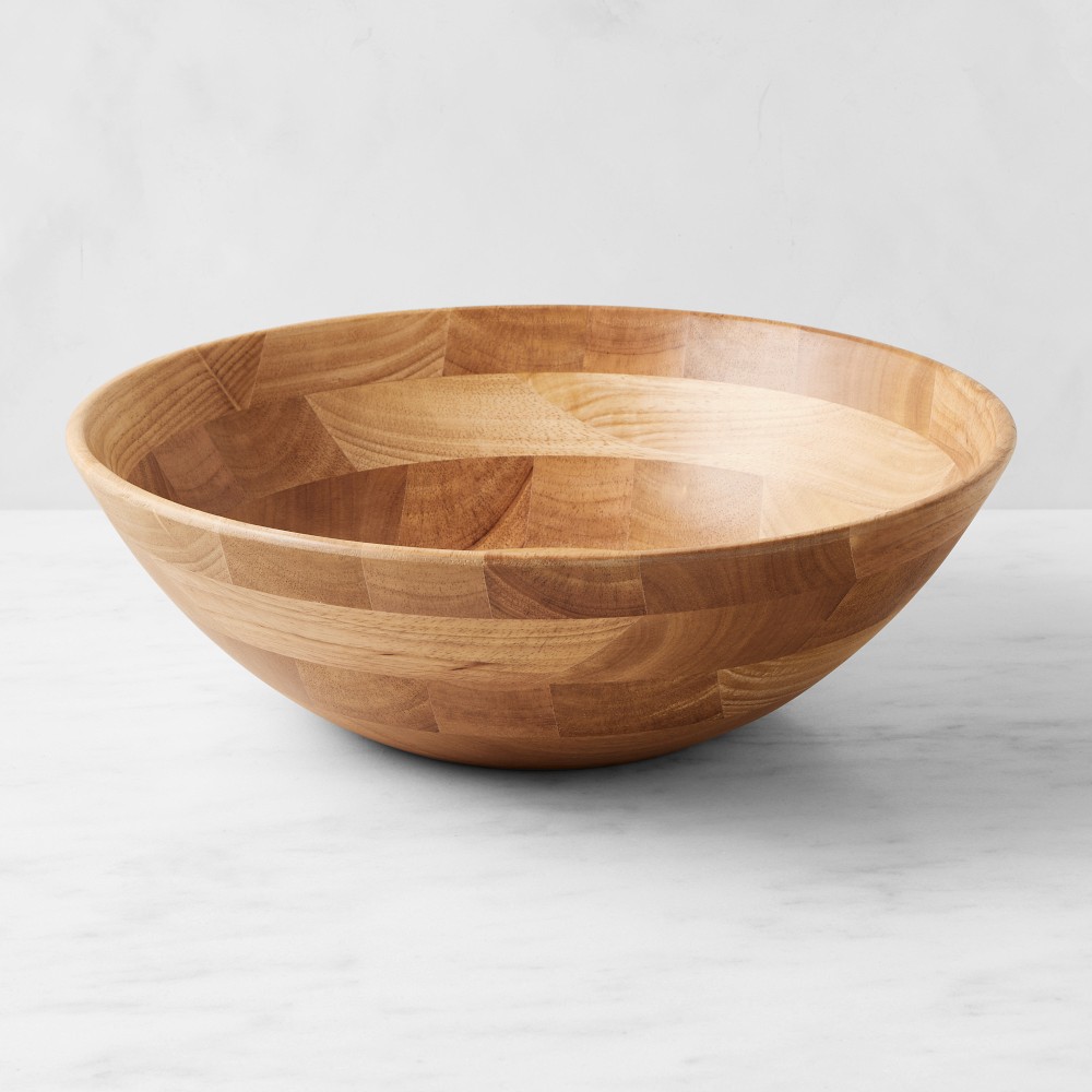 Open Kitchen x Williams Sonoma Salad Bowl and Servers - Light Wood, 17"