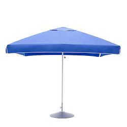 8.5' Square Centre Post Straight Valance Performance Umbrella with Contrast Binding, Wood Finish