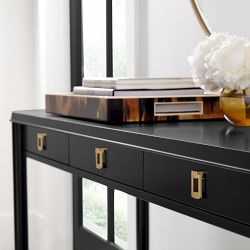 Lacourte 3-Drawer Open Console Table (61")