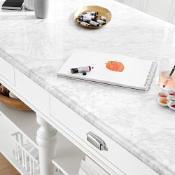 Larkspur Marble-Top Kitchen Island (72")