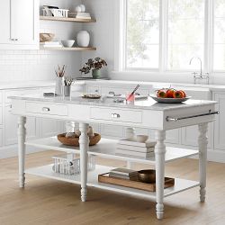Larkspur Marble-Top Kitchen Island (72")