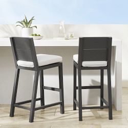 Larnaca Outdoor Slate Grey Metal Stools