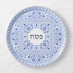 Porcelain Blue Floral Seder Plate