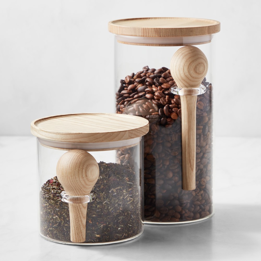 Hold Everything Coffee & Tea Stackable Canisters - Set of 2