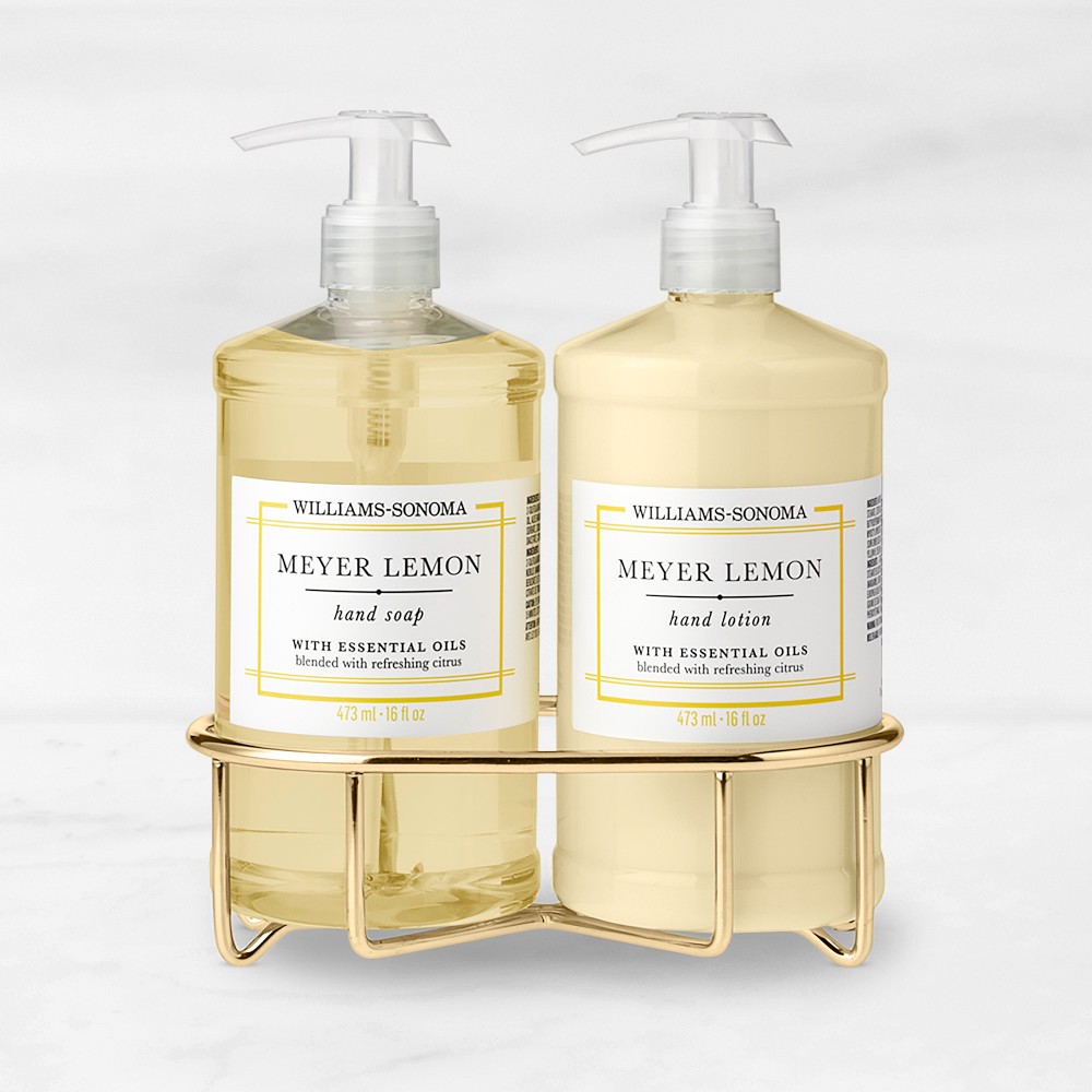 Williams Sonoma Meyer Lemon Hand Soap & Lotion 3-Piece Set - Classic, Gold