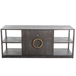 Charlotte 72" Media Console, Cerused Ash Wood, Stained Brass