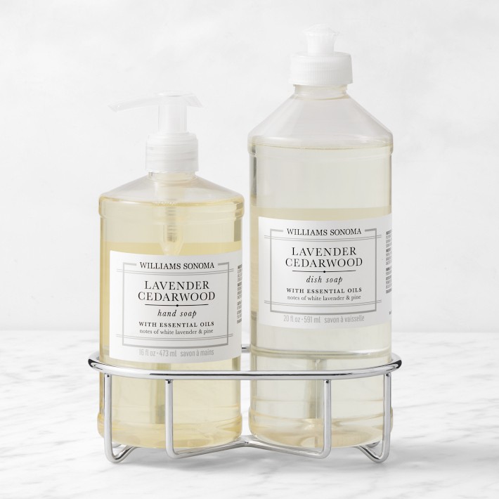 Williams Sonoma Lavender Cedarwood Hand Soap & Dish Soap 3-Piece Kitchen Set, Stainless-Steel
