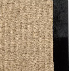 Sisal W/ Hide Border Rug  Swatch, 18" X 18", Black