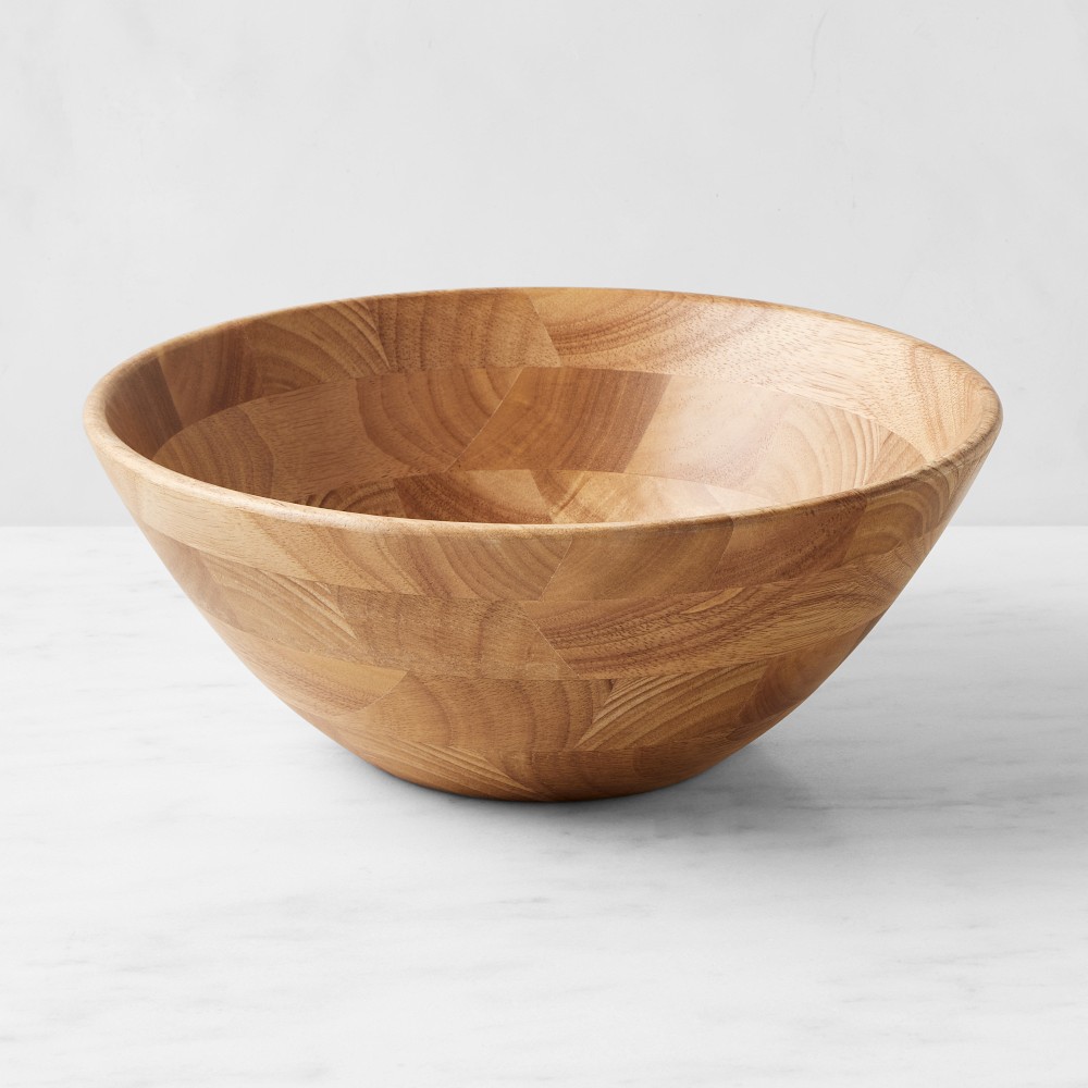 Open Kitchen x Williams Sonoma Salad Bowl and Servers - Light Wood, 14"