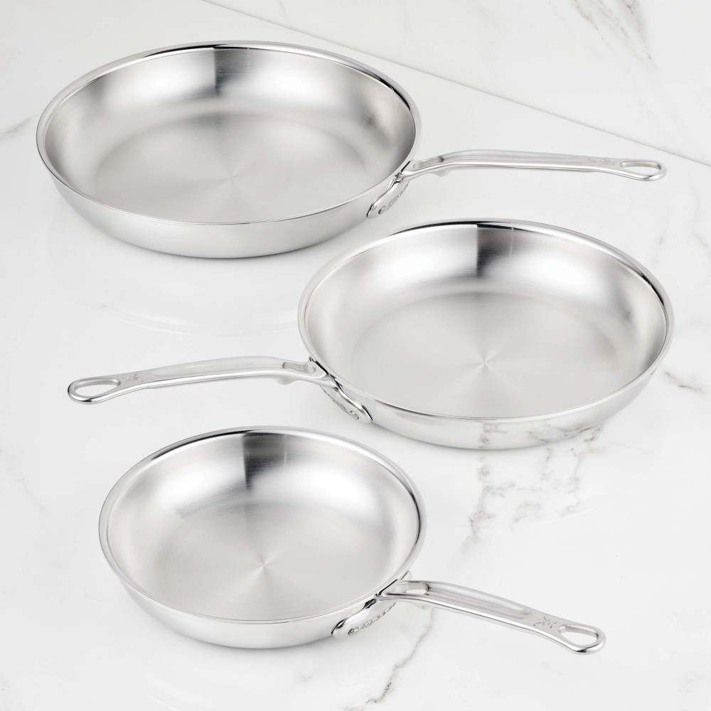 Hestan ProBond Luxe Professional Clad Stainless-Steel Skillet, Set of 3