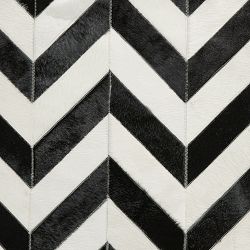 Chevron Hide Rug Swatch, Black And White