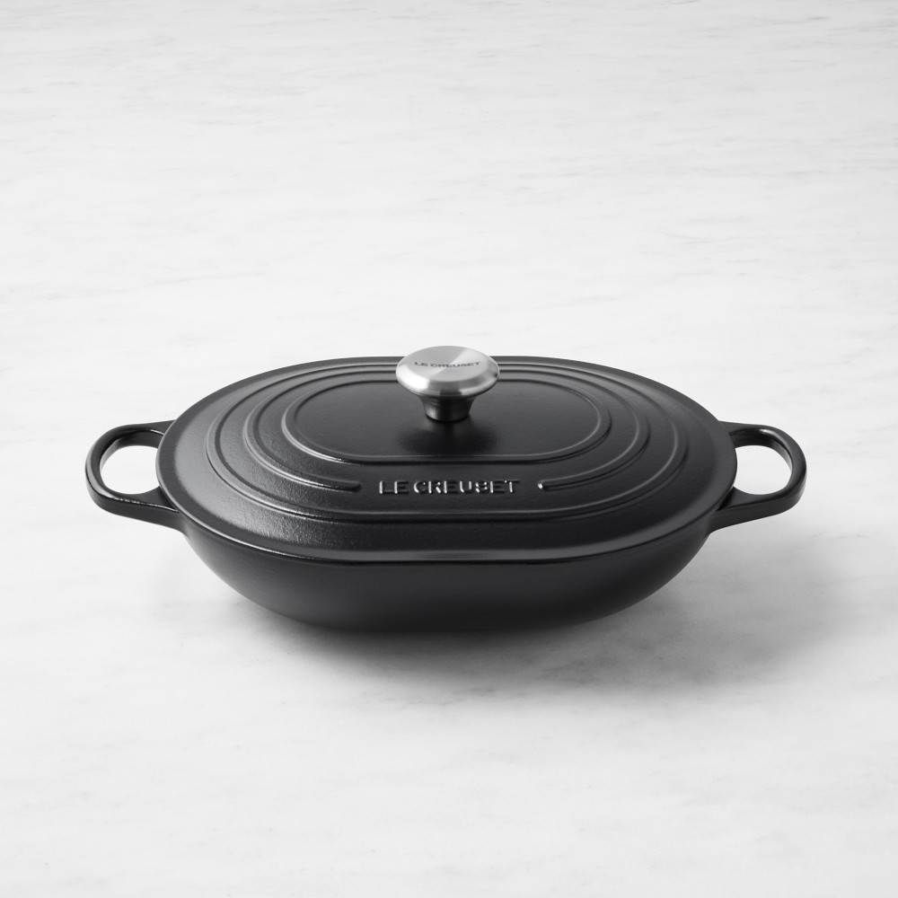 Le Creuset Signature Enameled Cast Iron Covered Oval Casserole, 3 3/4-Qt. - 3 3/4-Qt., Matte Black