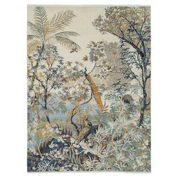 Peacock Hand Knotted Rug, 6' X 9', Natural