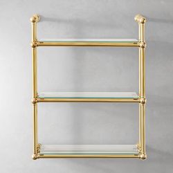 French Industrial Brass Fixed Wall Mount (30"-40")