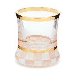 MacKenzie-Childs Pink Courtly Check Shot Glass Flight Board, Set of 4