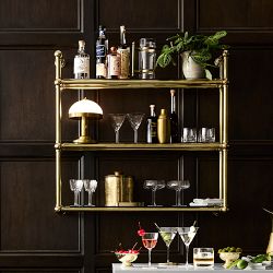 French Industrial Brass Fixed Wall Mount (30"-40")