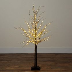 4ft. Pre-Lit Artificial Twig Tree with 240 Warm White LED Lights