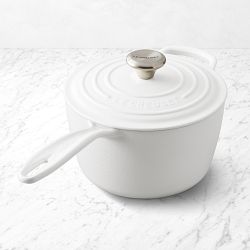 Le Creuset Signature Enameled Cast Iron Saucepan, 2 1/4-Qt., Matte White