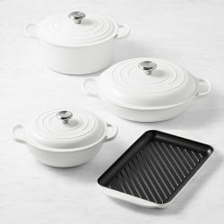 Le Creuset Signature Enameled Cast Iron 7-Piece Cookware Set, Matte White