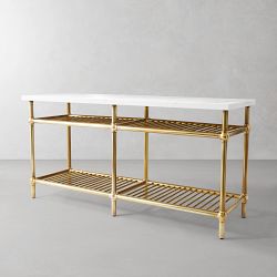 French Industrial Brass Kitchen Island (36"-72")