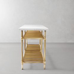 French Industrial Brass Kitchen Island (36"-72")