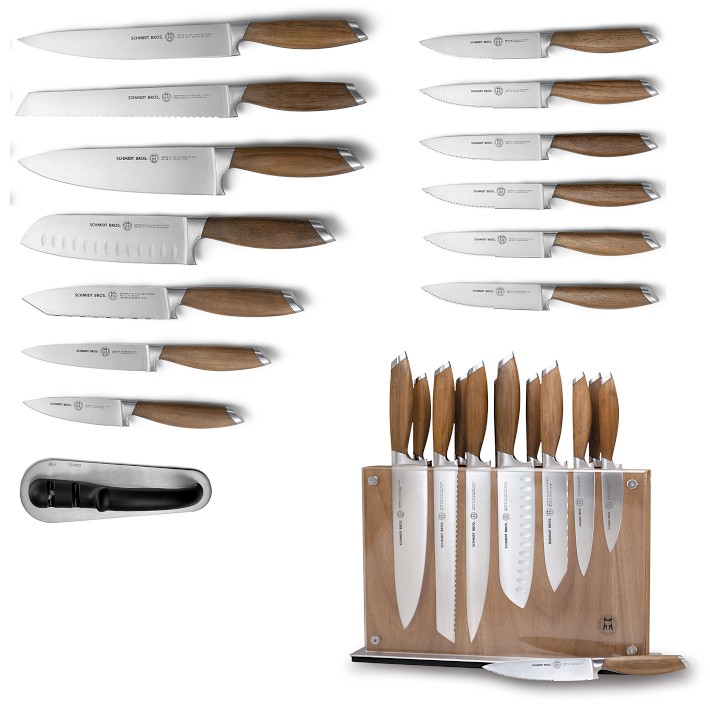 Schmidt Brothers Bonded Teak 15-Piece Knife Set | Williams Sonoma