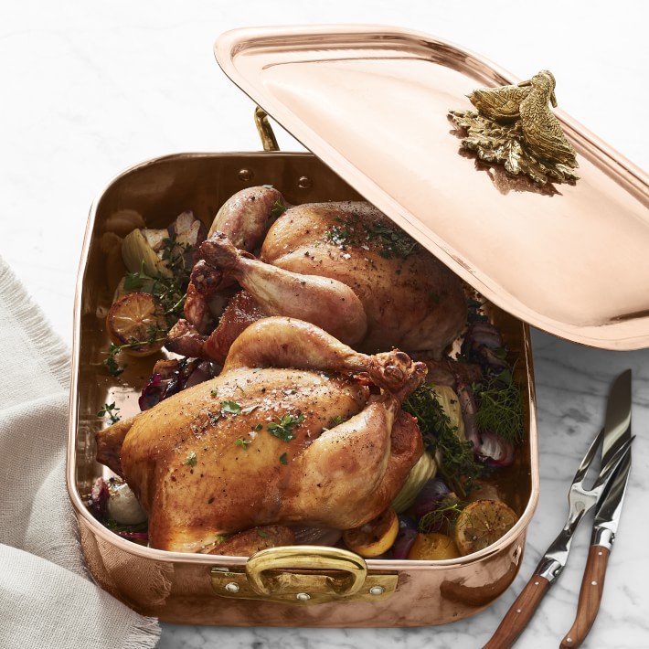 Ruffoni Historia Hammered Copper Rectangle Roasting Pan with