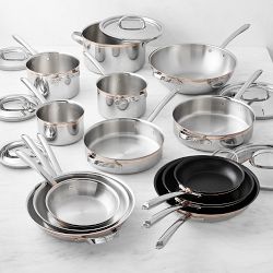Williams Sonoma Signature Thermo-Clad™ Copper Pro 19-Piece Cookware Set