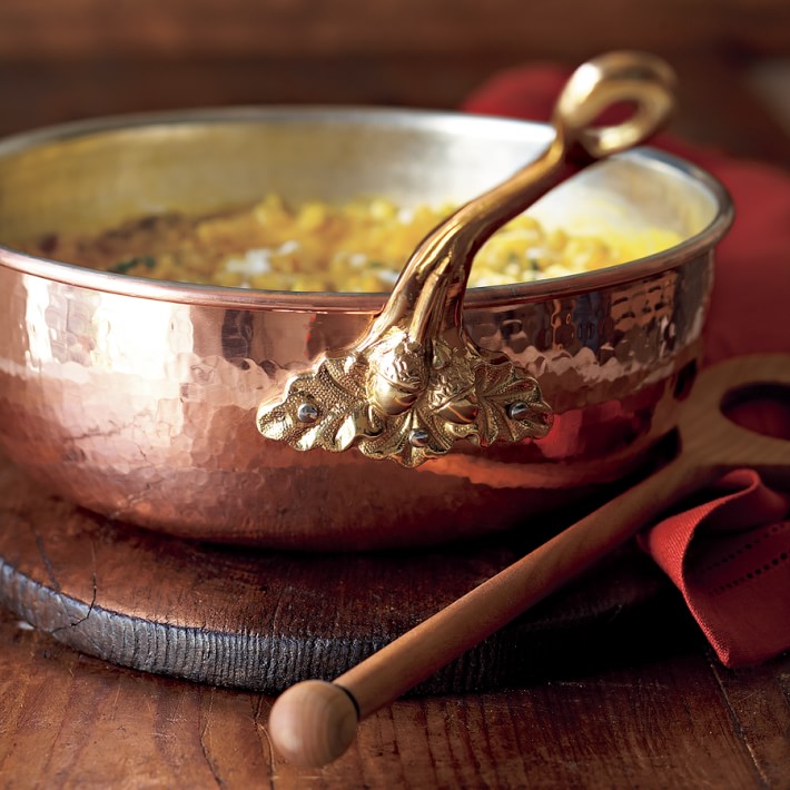 Ruffoni Historia Hammered Copper Chef's Pan with Acorn Handle
